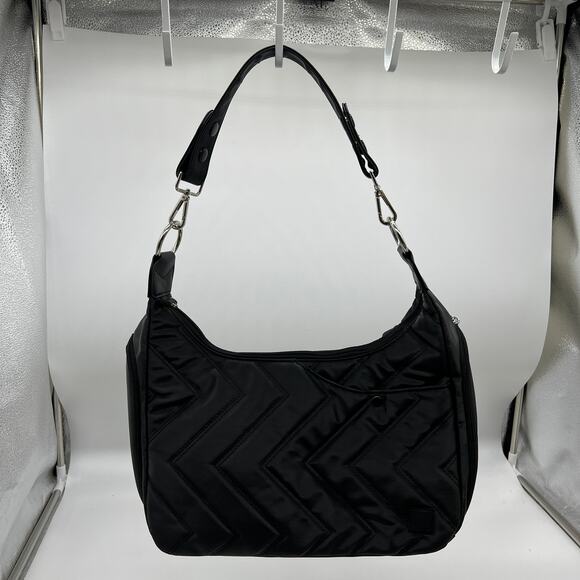 IHKWIP The Zig Zag Quilted Convertible Shoulder	 Bags Metallic Black - Picture 2 of 13